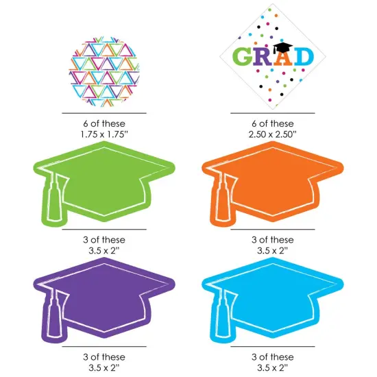 Big Dot of Happiness Hats Off Grad - DIY Shaped Graduation Party Cut-Outs - 24 Count {3}