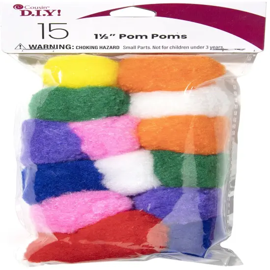 CousinDIY Pom Poms 1.5" 15/Pkg Yellow {2}