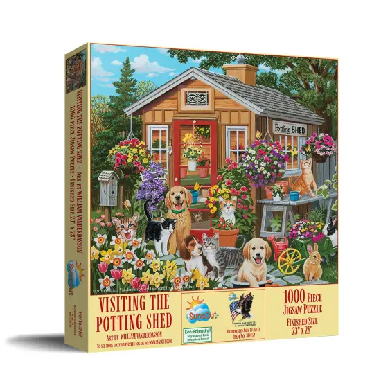 Sunsout Visiting the Potting Shed 1000 pc Jigsaw Puzzle 30452 {3}
