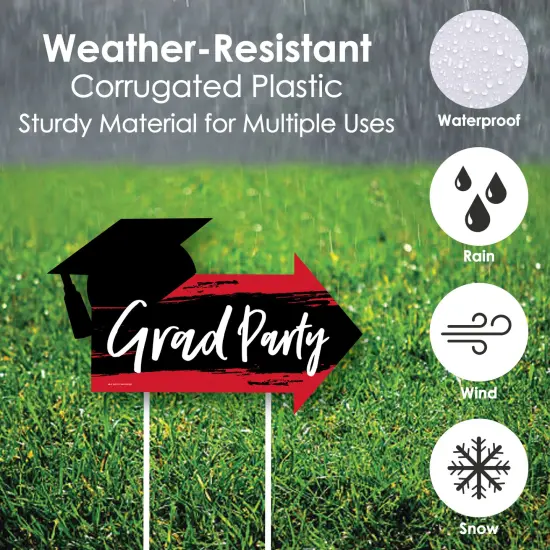 Big Dot of Happiness Red Grad - Best is Yet to Come - 2 Arrows & 1 Welcome/Thank You Lawn Sign - Double Sided Grad Party Yard Sign Set - 3 Pieces {4}