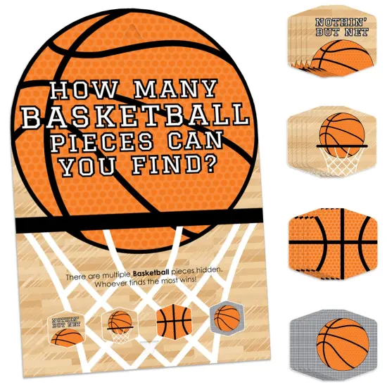 Big Dot of Happiness Nothin&rsquo; But Net - Basketball - Baby Shower or Birthday Party Scavenger Hunt - 1 Stand and 48 Game Pieces - Hide and Find Game {1}