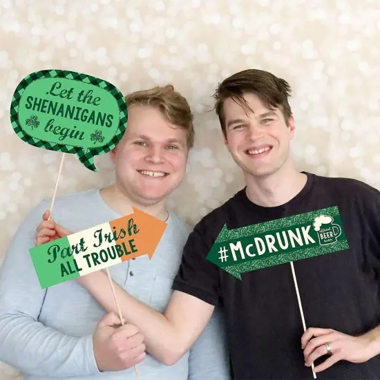 Big Dot of Happiness Funny St. Patrick's Day - Saint Paddy's Day Photo Booth Props Kit - 10 Piece {7}