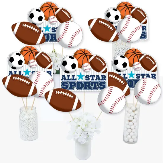 Big Dot of Happiness Go, Fight, Win - Sports - Baby Shower or Birthday Party Centerpiece Sticks - Table Toppers - Set of 15 {3}