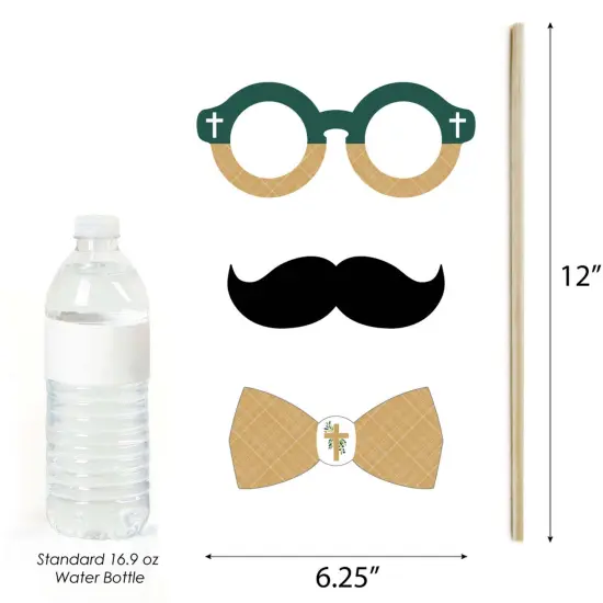 Big Dot of Happiness Baptism Elegant Cross - Religious Party Photo Booth Props Kit - 20 Count {6}
