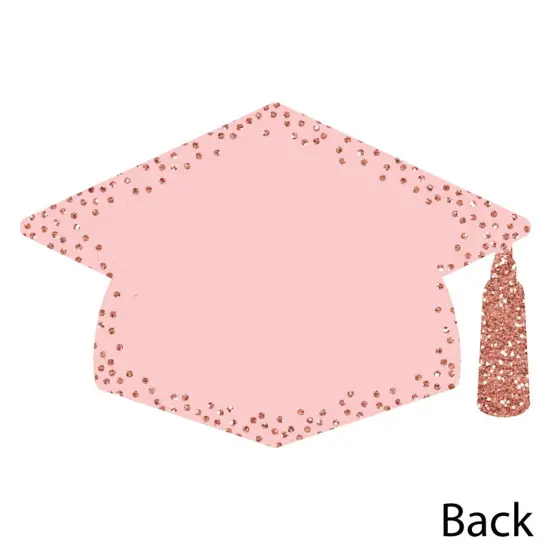 Big Dot of Happiness Rose Gold Grad - Shaped Thank You Cards - Graduation Party Thank You Note Cards with Envelopes - Set of 12 {6}