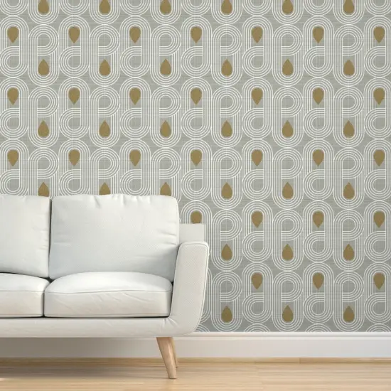 Pre-Pasted Wallpaper 2FT Wide Mid Century Modern Retro Inspired Atomic Era 1950S 1960S Look Custom Pre-pasted Wallpaper by Spoonflower {5}