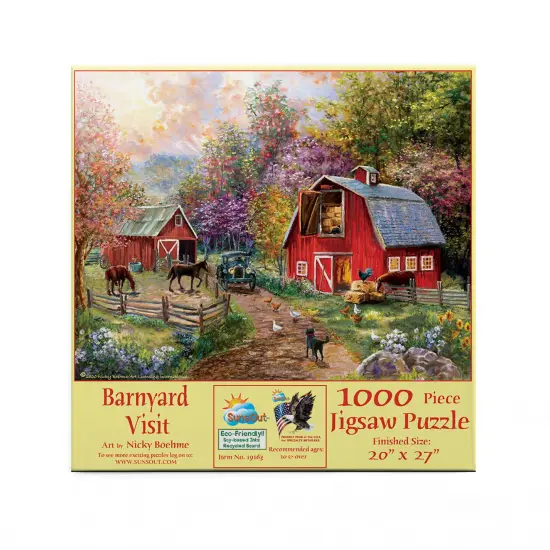 Sunsout Barnyard Visit 1000 pc Jigsaw Puzzle 19163 {4}