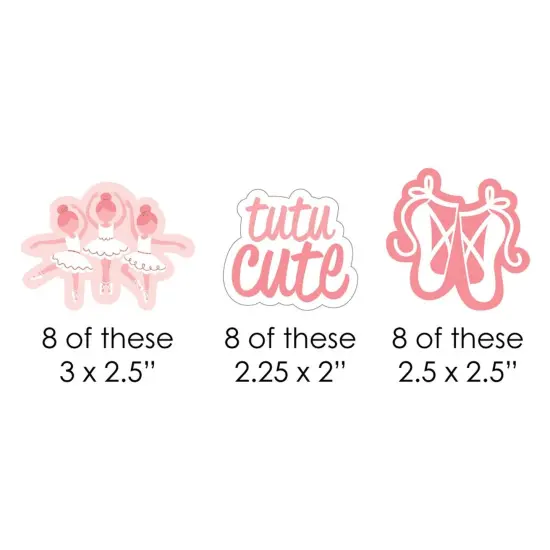 Big Dot of Happiness Tutu Cute Ballerina - Paper Straw Decor - Ballet Birthday Party or Baby Shower Striped Decorative Straws - Set of 24 {3}