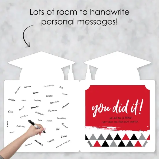 Big Dot of Happiness Red Grad - Best is Yet to Come - Red Grad Congratulations Giant Greeting Card - Big Shaped Jumborific Card {4}