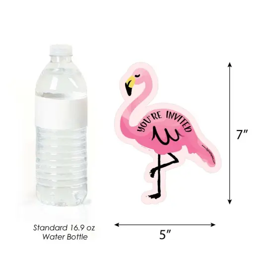 Big Dot of Happiness Pink Flamingo - Party Like a Pineapple - Shaped Fill-in Invitations - Tropical Summer Invitation Cards with Envelopes - Set of 12 {6}