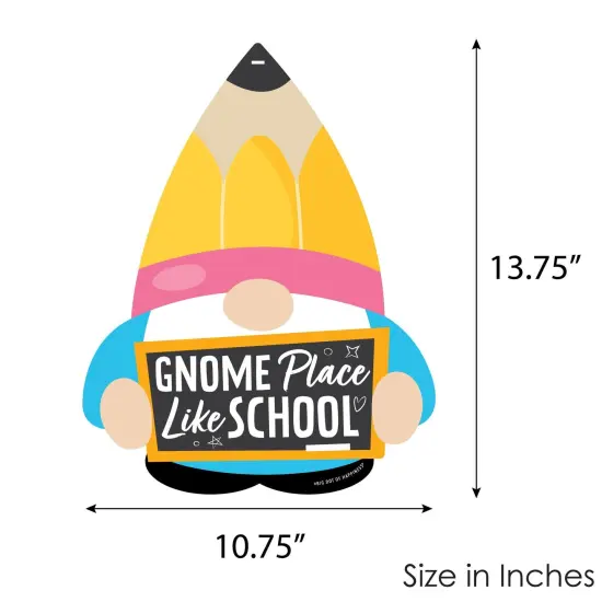 Big Dot of Happiness School Gnomes - Hanging Porch Teacher and Classroom Outdoor Decorations - Front Door Decor - 1 Piece Sign {7}