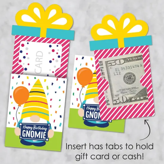 Big Dot of Happiness Gnome Birthday - Happy Birthday Party Money and Gift Card Sleeves - Nifty Gifty Card Holders - Set of 8 {4}