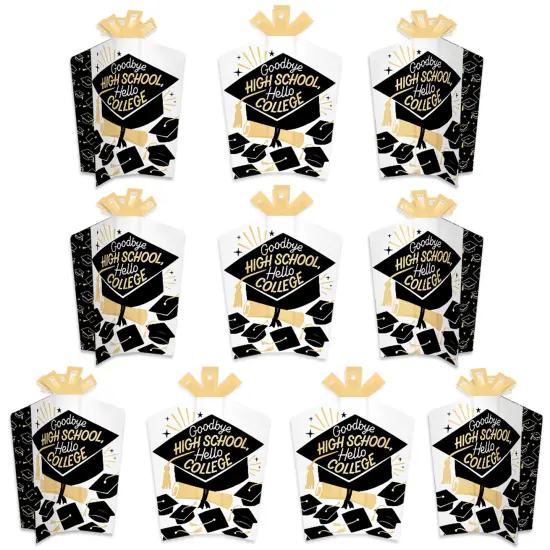 Big Dot of Happiness Hello College Graduation Table Decorations - Party Fold and Flare Centerpieces - 10 Count {1}