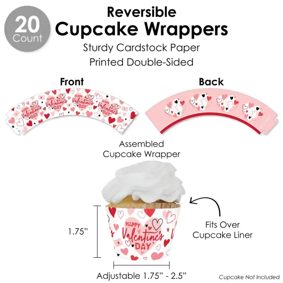 Big Dot of Happiness Happy Valentine&rsquo;s Day - Valentine Hearts Party Favors and Cupcake Kit - Fabulous Favor Party Pack - 100 Pieces {6}