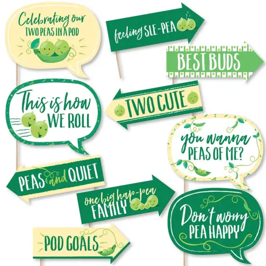 Big Dot of Happiness Funny Double the Fun - Twins Two Peas in a Pod - Baby Shower or First Birthday Party Photo Booth Props Kit - 10 Piece {1}