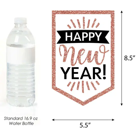 Big Dot of Happiness Rose Gold Happy New Year - New Year's Eve Party Bunting Banner - Party Decorations - Happy New Year {3}