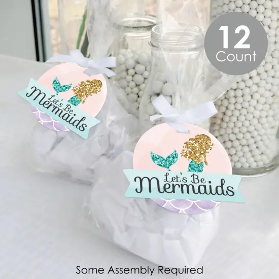 Big Dot of Happiness Let&rsquo;s Be Mermaids - Baby Shower or Birthday Party Clear Goodie Favor Bags - Treat Bags With Tags - Set of 12 {3}