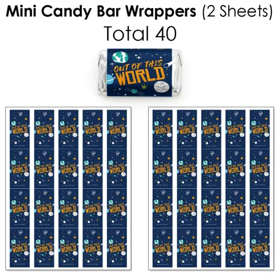 Big Dot of Happiness Blast Off to Outer Space - Rocket Ship Baby Shower or Birthday Party Candy Favor Sticker Kit - 304 Pieces {4}