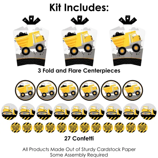 Big Dot of Happiness Dig It - Construction Party Zone - Baby Shower or Birthday Party Decor and Confetti - Terrific Table Centerpiece Kit - Set of 30 {4}