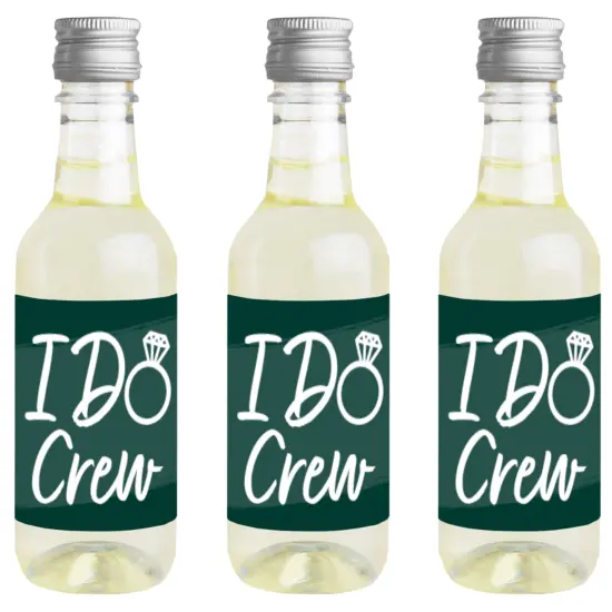 Big Dot of Happiness Emerald Elegantly Simple - Mini Wine and Champagne Bottle Label Stickers - Wedding or Bridal Shower Guest Party Favor Gift 16 Ct {1}