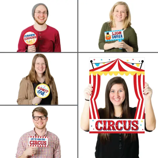 Big Dot of Happiness Carnival - Step Right Up Circus - Carnival Themed Party Selfie Photo Booth Picture Frame and Props - Printed on Sturdy Material {3}