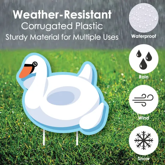 Big Dot of Happiness Make a Splash - Pool Party - Yard Sign & Outdoor Lawn Decorations - Summer Swimming Party or Birthday Party Yard Signs - Set of 8 {4}