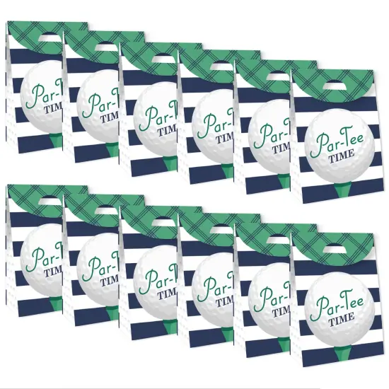 Big Dot of Happiness Par-Tee Time - Golf - Birthday or Retirement Gift Favor Bags - Party Goodie Boxes - Set of 12 {6}