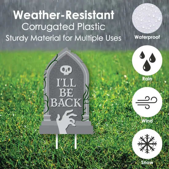 Big Dot of Happiness Creepy Cemetery - Lawn Decorations - Outdoor Spooky Halloween Tombstone Party Yard Decorations - 10 Piece {6}