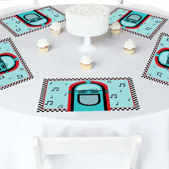 Big Dot of Happiness 50's Sock Hop - Party Table Decorations - 1950s Rock N Roll Party Placemats - Set of 16 {3}
