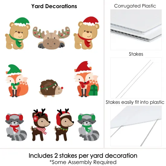 Big Dot of Happiness Woodland Christmas - Lawn Decorations - Outdoor Merry Christmoose Holiday Party Yard Decorations - 10 Piece {6}