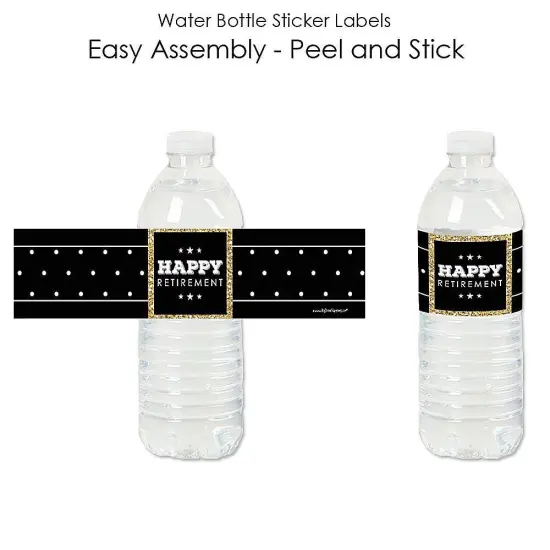Big Dot of Happiness Happy Retirement - Retirement Party Water Bottle Sticker Labels - Set of 20 {3}