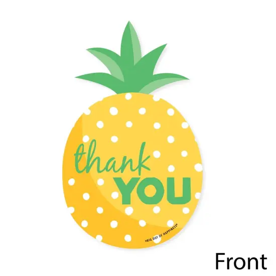 Big Dot of Happiness Tropical Pineapple - Shaped Thank You Cards - Summer Party Thank You Note Cards with Envelopes - Set of 12 {4}