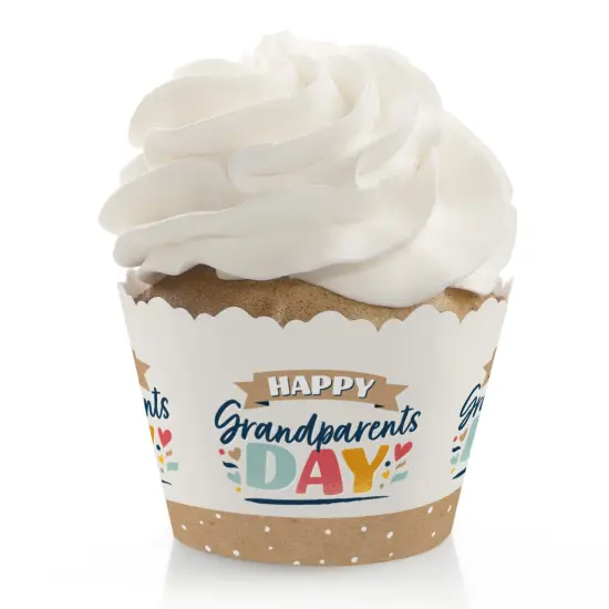 Big Dot of Happiness Happy Grandparents Day - Grandma & Grandpa Party Decorations - Party Cupcake Wrappers - Set of 12 {1}