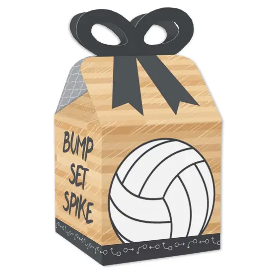 Big Dot of Happiness Bump, Set, Spike - Volleyball - Square Favor Gift Boxes - Baby Shower or Birthday Party Bow Boxes - Set of 12 {1}