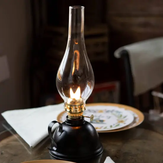 Lehman's Vintage Style Oil Lamp, Classic Nomad Model Burns Kerosene or Lamp Oil, Round Font with Curved Carrying Handle, Steel Burner, Glass Chimney and Wick for Non-Electric Lighting or Emergencies {3}