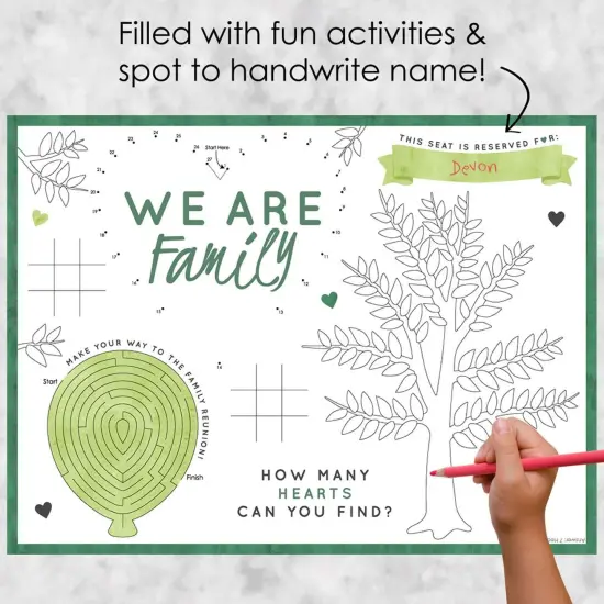 Big Dot of Happiness Family Tree Reunion - Paper Family Gathering Party Coloring Sheets - Activity Placemats - Set of 16 {3}
