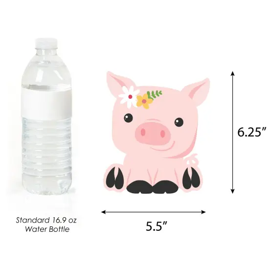 Big Dot of Happiness Girl Farm Animals - Decorations DIY Pink Barnyard Baby Shower or Birthday Party Essentials - Set of 20 {7}
