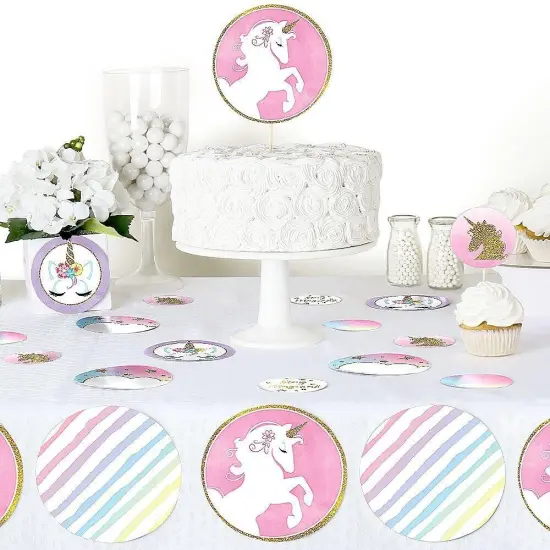 Big Dot of Happiness Rainbow Unicorn - Magical Unicorn Baby Shower or Birthday Party Giant Circle Confetti - Party D&eacute;cor - Large Confetti 27 Count {6}