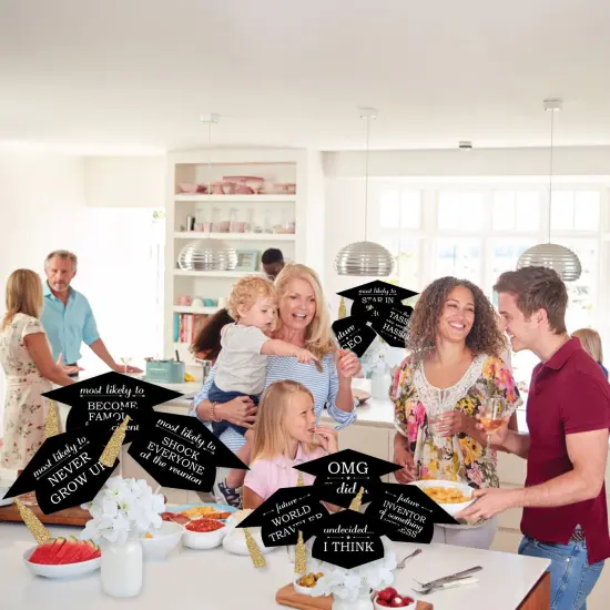 Big Dot of Happiness Hilarious Tassel Worth The Hassle - Gold - Graduation Party Photo Booth Props or Table Toppers - 20 Count {6}