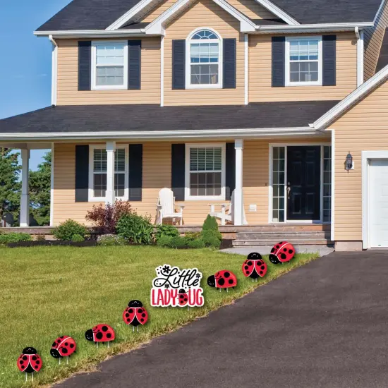 Big Dot of Happiness Happy Little Ladybug - Yard Sign and Outdoor Lawn Decorations - Baby Shower or Birthday Party Yard Signs - Set of 8 {3}