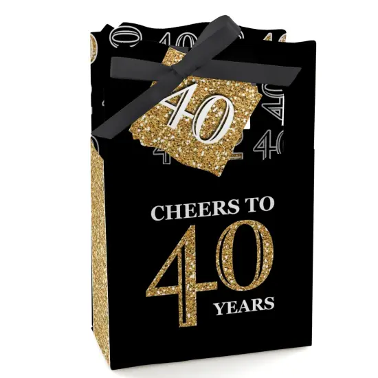 Big Dot of Happiness Adult 40th Birthday - Gold - Birthday Party Favor Boxes - Set of 12 {1}