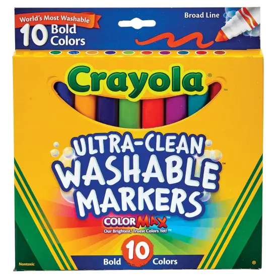 Crayola Ultra-Clean Color Max Broad Washable Markers 10/Pkg-Bold Colors {1}