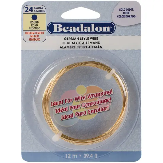Beadalon German Style Wire-Gold Round - 24 Gauge, 37.4' {1}