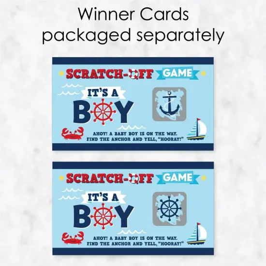 Big Dot of Happiness Ahoy It's a Boy - Nautical Baby Shower Game Scratch Off Cards - 22 Count {4}