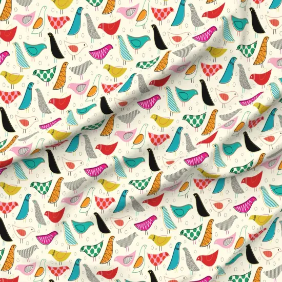Various Fabrics by the Yard or Fat Quarter Mod, Rainbow, Bird, Nursery, Scandinavian, Gender Neutral, Yellow, Midcentury Custom Printed Fabric by Spoonflower {6}