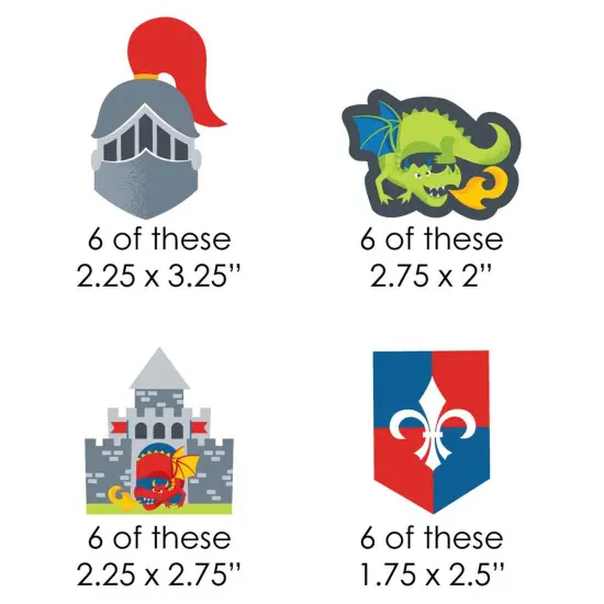 Big Dot of Happiness Calling All Knights and Dragons - DIY Shaped Medieval Party or Birthday Party Cut-Outs - 24 Count {3}