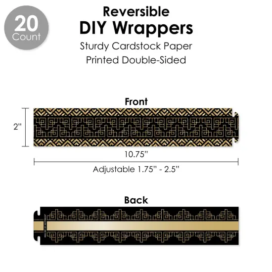 Big Dot of Happiness Roaring 20&rsquo;s - 1920s Art Deco Jazz Party Favors and Cupcake Kit - Fabulous Favor Party Pack - 100 Pieces {4}