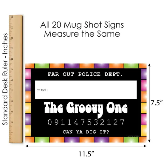Big Dot of Happiness 70's Disco - Party Mug Shots - Photo Booth Props 1970's Disco Fever Party Mugshot Signs - 20 Count {7}