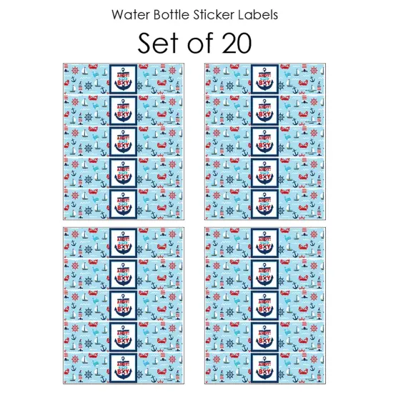Big Dot of Happiness Ahoy It's a Boy - Nautical Baby Shower Water Bottle Sticker Labels - Set of 20 {4}