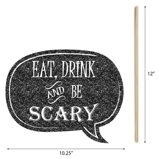 Big Dot of Happiness Spooktacular - Eat, Drink and Be Scary Halloween Party Photo Booth Props Kit - 20 Count {7}